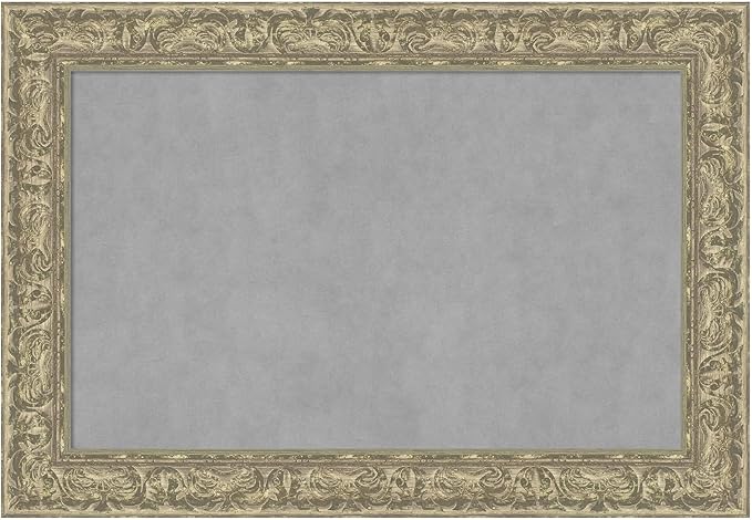 Amanti Art Silver Framed Magnetic Board 27x39 Large Vision Board for use with Magnets, 100% Metal Sheet to Display Items as Office Decor or for Home Organization in mudroom, Kitchen or Kids Room