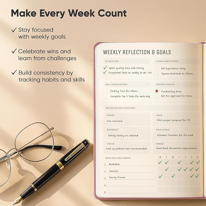 Daily Planner 2026 (5" x 8") - The Ultimate Daily Workflow Planner with Hourly Schedule & Task List to Achieve Your Goals by PRODUCTIVITY STORE (A5, Pink)