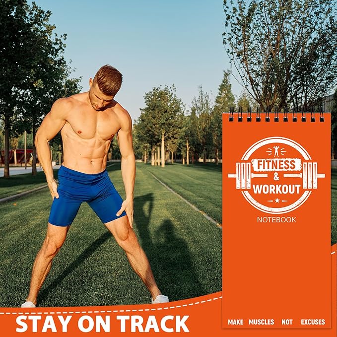 gisgfim 8 Pack Fitness & Workout Notebook Bulk Workout Log Fitness Journal for Men Women Exercise & Weight Training Notebook Planner Fitness Tracker Log for Bodybuilding 4 x 8 Inch 140 Pages/Pad