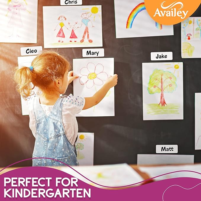 Availey 40 Pieces (3 x 2) - White Magnetic Dry Erase Labels - Reusable Strips for Classroom Home Office Garage - Refrigerator Blank Writable Erasable Cards - Name Tags Students Locker Shelf
