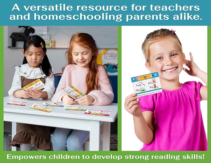 Bright Seed Phonics Flash Cards - Learn to Read in 20 Phonic Stages - Digraphs CVC Blends Long Vowel Sounds – Phonics Games for Kids Age 4-8 Kindergarten First Second Grade Home School Educational