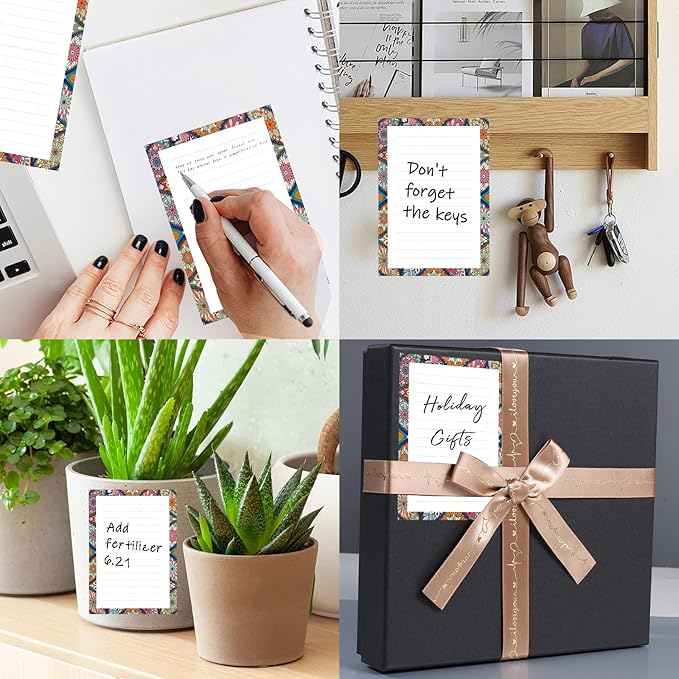 SXboxing Sticky Notes 4X6 Inches, 2 Pack Large Cute Self-Stick Pads, Bright Funny Memo Pads Easy to Stick for Home, Office Luxury Mandala