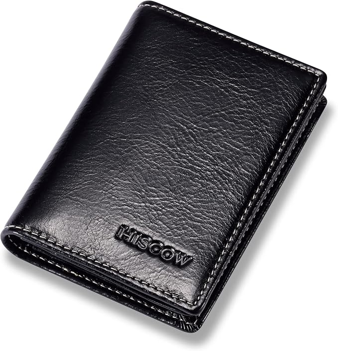 Leather Business Card Case Holder for Men & Women, Italian Calfskin