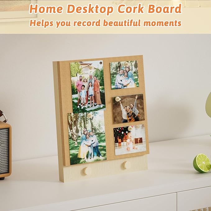 Trycooling Bulletin Board/Cork Board on The Desktop-Small Mini Hanging Tack Message Memo Picture Board for Home Office School