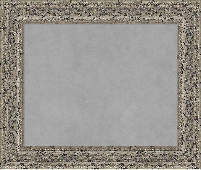 Amanti Art Silver Framed Magnetic Board 21x25 Small Vision Board for use with Magnets, 100% Metal Sheet to Display Items as Office Decor or for Home Organization in mudroom, Kitchen or Kids Room