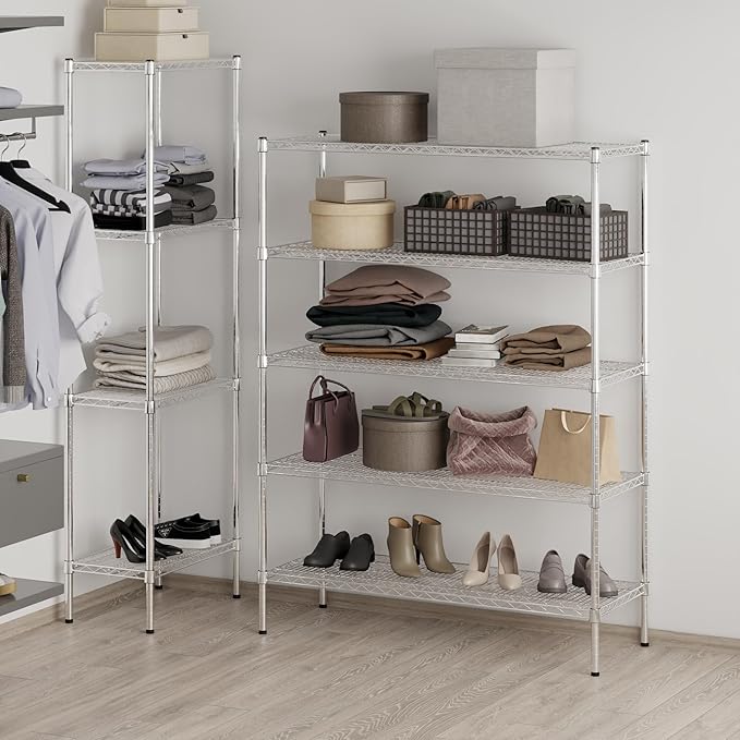 Regal Altair 18" Deep x 48" Wide x 64" Height Wire Shelving Kit | 5-Tier | NSF Commercial Storage Rack Unit
