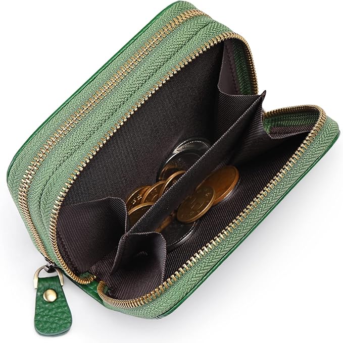 GOIACII Small Genuine Leather Wallet for Women, RFID Blocking Credit Card Holder Wallet