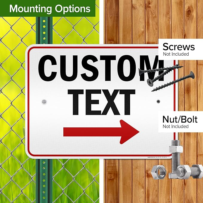 Custom Arrow,Custom Directional Sign, Right Arrow, 18x24 Inches, 3M EGP Reflective, Rust Free .080 Aluminum, Fade Resistant, Made in USA by My Sign Center