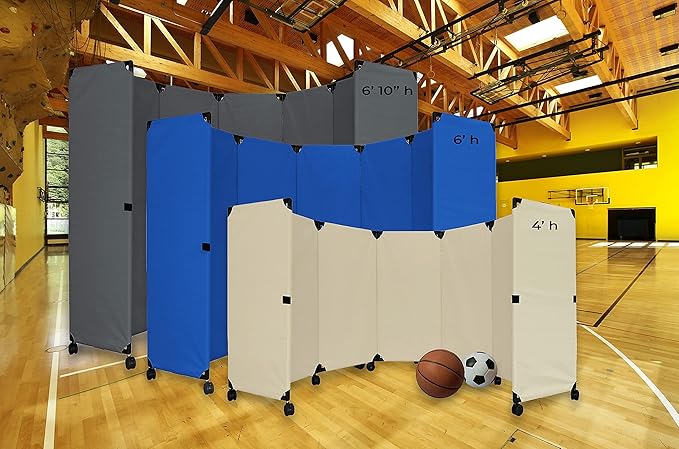 Versare MP10H Portable Folding Wall Partition | Economical 5 Panel Design | Portable Room Divider On Wheels | Adjustable, Freestanding Setup | Multiple Widths
