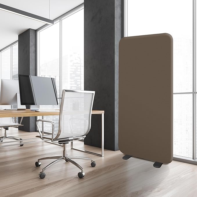 DECOLAB Standing Room Partition, Space Privacy Divider, Portable Wall Panel for Studio Apartment, Office, Home, Classroom, Scratch Resistance, 29"x65", Taupe