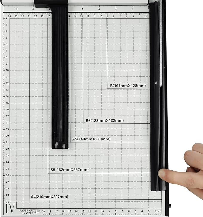 TEXALAN Precision Paper Cutter for A4/B5/A5/B6/B7, 10x13 inches, 70GSM Capacity, Metal Base