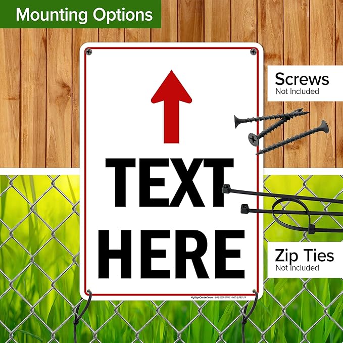 Custom Arrow,Custom Directional Sign, Up Arrow,10x14 Inches, Rust Free .040 Aluminum, Fade Resistant, Made in USA by My Sign Center