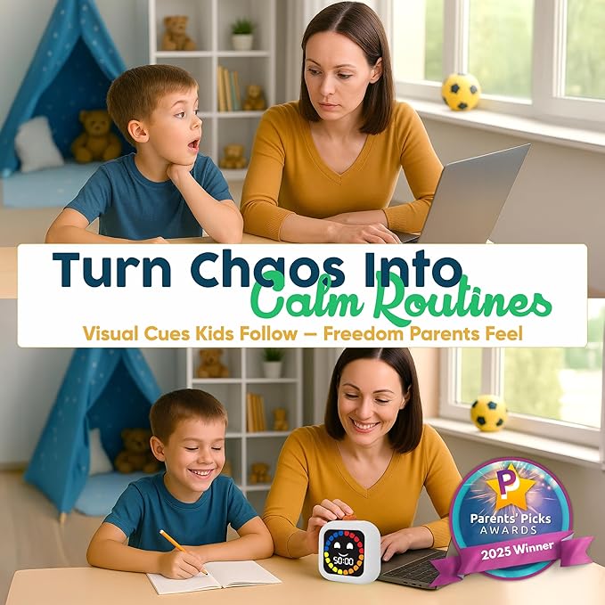 Digital Visual Timer for Kids - Rechargeable 99 Min Timer - Focus & Smoother Routines - Visual Timer for Classroom, ADHD Autism Toddler Support - Daily Use at Home, Therapy or School