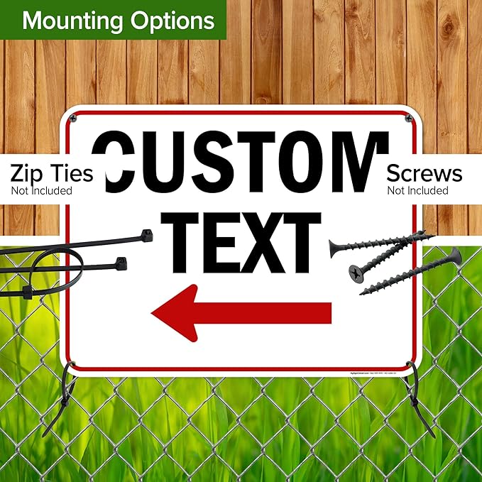 Custom Arrow,Custom Directional Sign, Left Arrow,18x24 Inches, 55 mil thick HDPE (high density polyethylene) Made in USA by My Sign Center