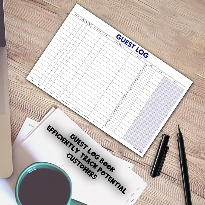Guest Log Book for Automotive Dealerships – Customer Sign-in Tracking Log – 17" × 11" Visitor Registration Book – 100-Sheet Pad for Auto Service Centers, Repair Shops, Lead Management - 3 Pad