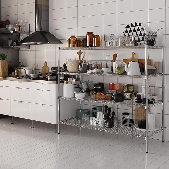 Regal Altair 24" Deep x 60" Wide x 54" Height Wire Shelving Kit | 4-Tier | NSF Commercial Storage Rack Unit