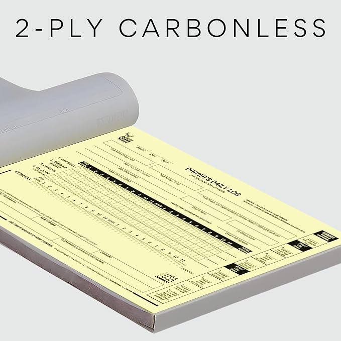 10 Pack Driver Daily Log Books for Truck Drivers with 7 & 8 Day Recap - 35 Sets of Forms Per Log Book, 2-Ply Carbonless, 5.5" x 8.5", DOT Log Book for Truck Drivers, FMCSA Compliant, Easy Tear-Out