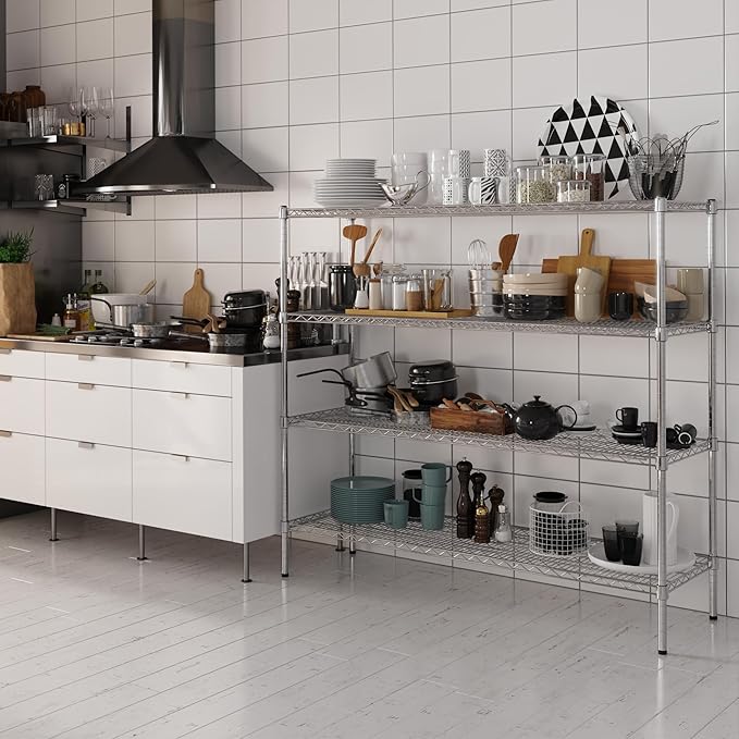 Regal Altair 18" Deep x 60" Wide x 54" Height Wire Shelving Kit | 4-Tier | NSF Commercial Storage Rack Unit