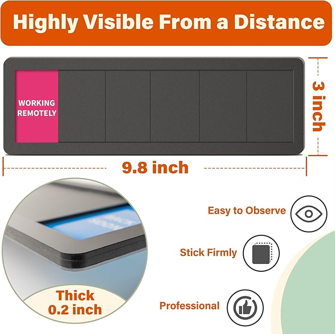 2PK Office Door Signs 6 Options Do Not Disturb, Please Knock, In A Meeting, Out Of Office, Working Remotely Back Soon Privacy Slider Sign for Meeting & Conference Room
