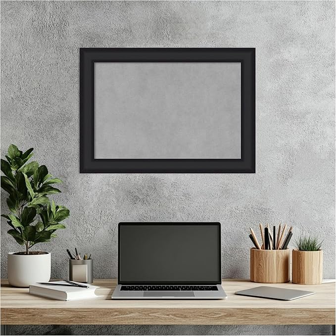 Amanti Art Black Framed Magnetic Board 15x21 Small Vision Board for use with Magnets, 100% Metal Sheet to Display Items as Office Decor or for Home Organization in mudroom, Kitchen or Kids Room