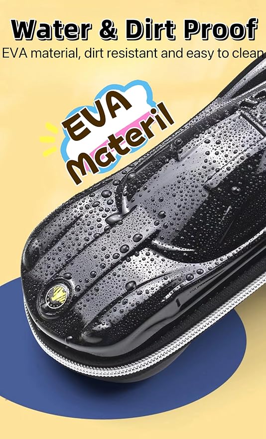 XZR Supercar Pen Case Box Bag Stocking Stuffers Large Capacity Organizer Cool Supercar Pencil Bag Storage Box EVA Material Nice Gift (Silver)