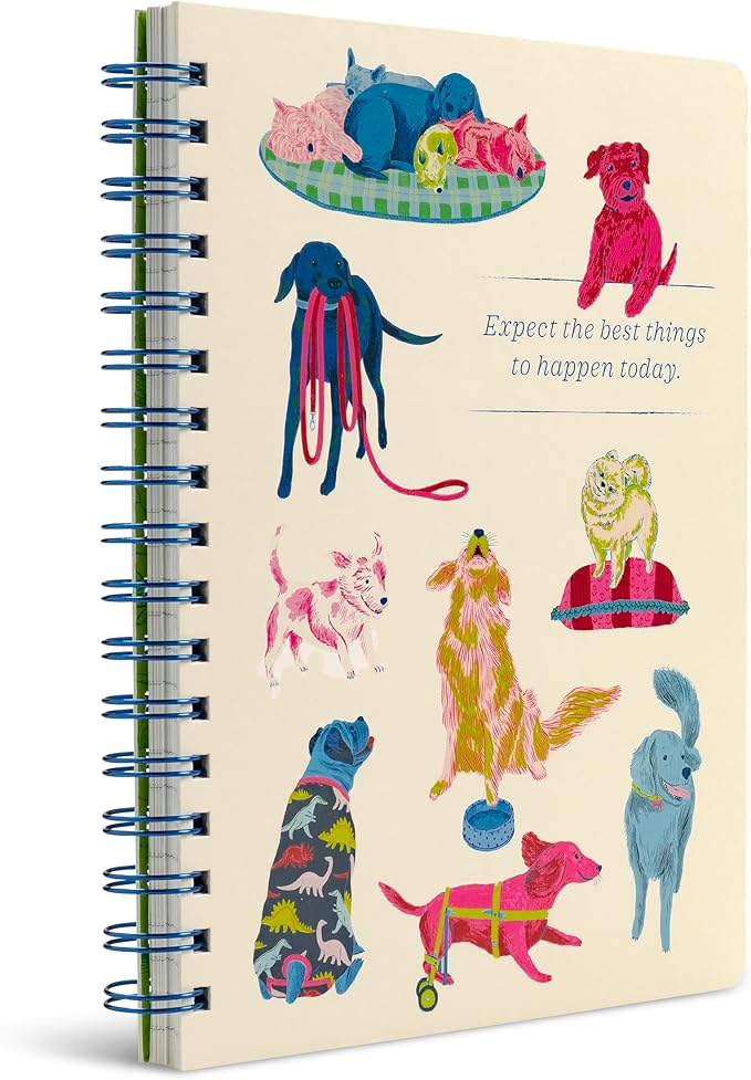 Compendium Spiral Notebook – Expect the Best Things to Happen Today – A Designer Spiral Notebook with 192 Lined Pages, College Ruled, 7.0" W x 9.25" H
