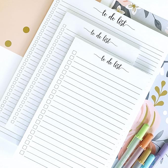 321Done To Do List Notepad - Pack of 2-50 Sheets (5.5" x 8.5") To-Do's Notepad Tear Off, Planning Memo Pad, Planner Checklist Organizing - Wide-Ruled
