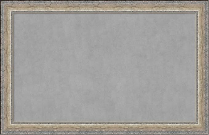 Amanti Art Silver Framed Magnetic Board 29x45 Large Vision Board for use with Magnets, 100% Metal Sheet to Display Items as Office Decor or for Home Organization in mudroom, Kitchen or Kids Room