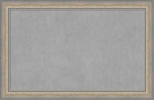 Amanti Art Silver Framed Magnetic Board 29x45 Large Vision Board for use with Magnets, 100% Metal Sheet to Display Items as Office Decor or for Home Organization in mudroom, Kitchen or Kids Room