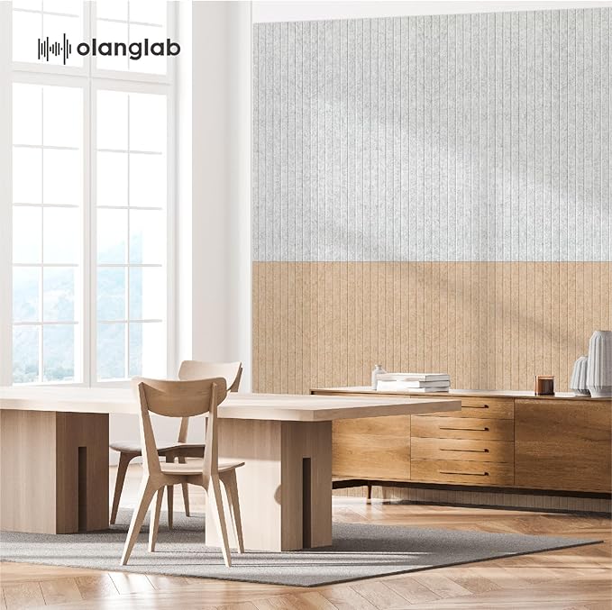 Olanglab Acoustic Wall Panels 10 Pack, 48 x 24 per Acoustic Panels Sound Absorbing, Decorative Sound Panels for Home Studio and Office, Khaki