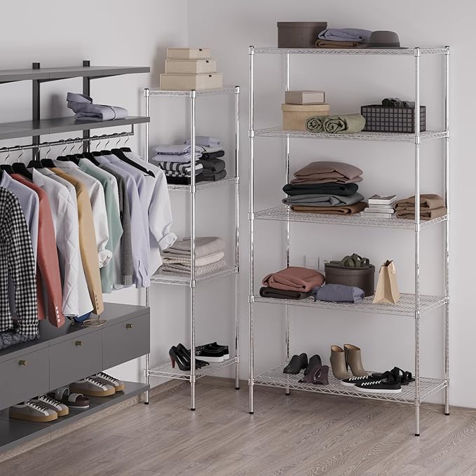 Regal Altair 21" Deep x 42" Wide x 86" Height Wire Shelving Kit | 5-Tier | NSF Commercial Storage Rack Unit