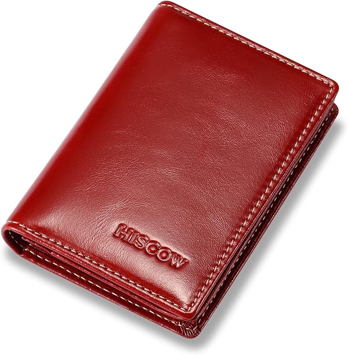Leather Business Card Case Holder for Men & Women, Italian Calfskin