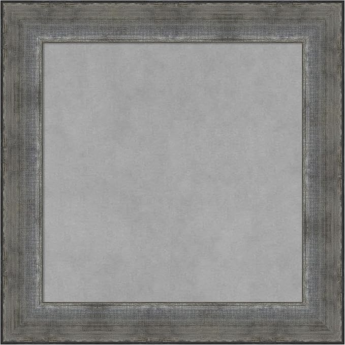 Amanti Art Silver Framed Magnetic Board 20x20 Small Vision Board for use with Magnets, 100% Metal Sheet to Display Items as Office Decor or for Home Organization in mudroom, Kitchen or Kids Room