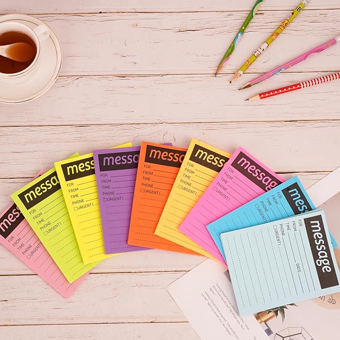 9 Pieces Phone Message Pads for Office, Big Sticky Notes for Wall, Assorted Colors Funny Office Sticky Notes, Urgent While You were Out Message Pad, Work Call, Teacher Supplies (with Black Frame)