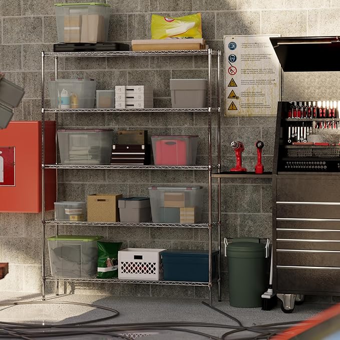 Regal Altair 14" Deep x 60" Wide x 86" Height Wire Shelving Kit | 5-Tier | NSF Commercial Storage Rack Unit