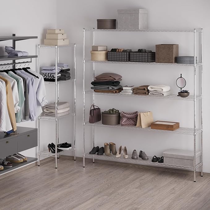 Regal Altair 14" Deep x 72" Wide x 86" Height Wire Shelving Kit | 5-Tier | NSF Commercial Storage Rack Unit