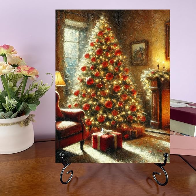 HENABLE 2PCS Premium Black Iron Plate Stands for Display 12 Inch, Decorative Solid Metal Plate Holders for Displaying, Mini Easel, Frame, Book, Card, Plaque, Bowl, Picture Stands for Display