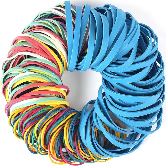 AMUU Rubber Bands Assorted Multicolor 0.5 lb/227g Size #64#33 Size #16 Rubber Bands for Office Supplies Home Money Elastic Bands