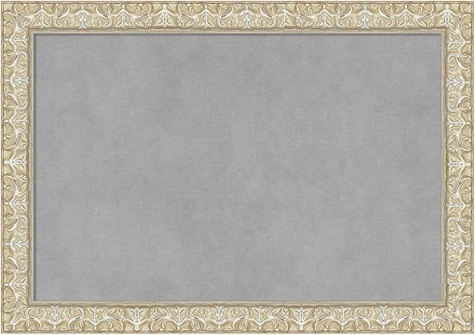 Amanti Art Silver Framed Magnetic Board 14x20 Small Vision Board for use with Magnets, 100% Metal Sheet to Display Items as Office Decor or for Home Organization in mudroom, Kitchen or Kids Room