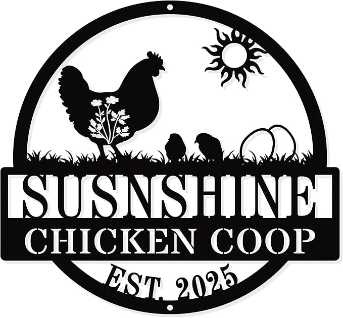 Personalized Chicken Coop Metal Signs Custom Chicken Coop Decor Chicken Coop Accessories Chicken Signs for Coop Funny Outdoor Personalized Fluffy Butt Hut Chicken Sign Gift for Chicken Lovers