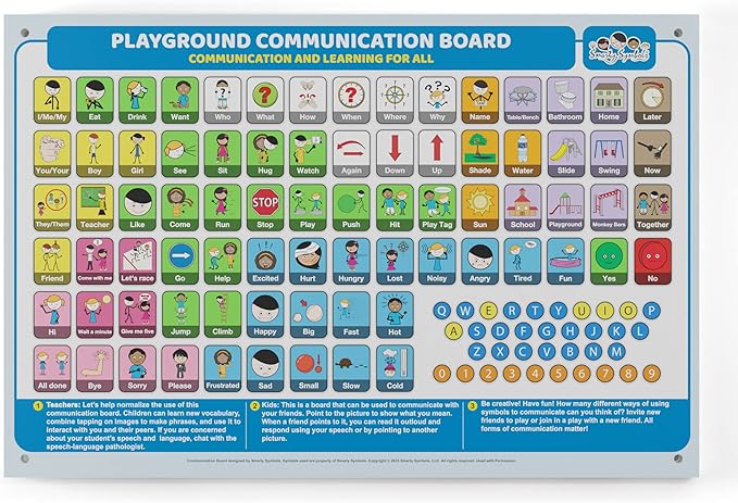 Outdoor Rated Plastic School Playground Communication Board - Weather-Proof Inclusive Communication Aid for Autism & Inclusive Play