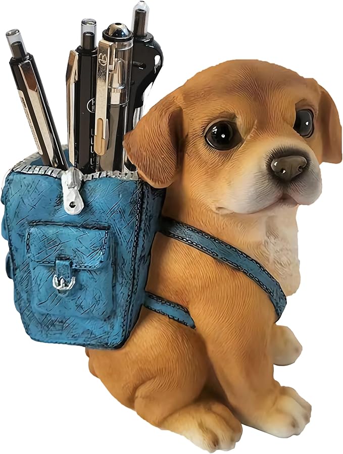Labrador Retriever Gifts for Men Women Kids,Dog Pen Holder for Desk Unique Pen Pencil Holder Cup Funny Desktop Organizer for Home Office School Desk Decor (light brown)