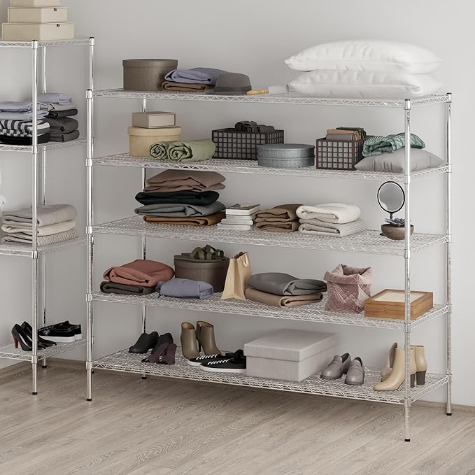 Regal Altair 24" Deep x 72" Wide x 64" Height Wire Shelving Kit | 5-Tier | NSF Commercial Storage Rack Unit
