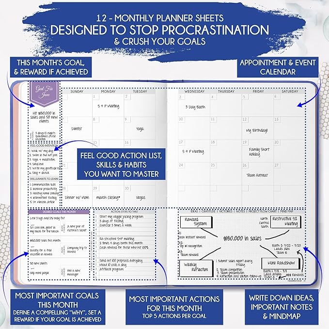Law of Attraction Planner 2026 Deluxe with Productivity App | Weekly & Monthly Goal-Setting Planner, Life & Gratitude Journal | Include Foldable Vision Board, Gift Box & Stickers
