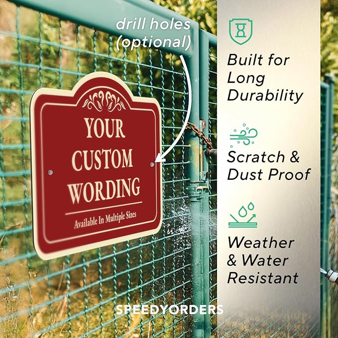 Custom Decorative Outdoor Metal Sign - Personalized Aluminum - Driveway Sign, Waterproof, Made in USA - Design 1 Red Brick 36x24 In