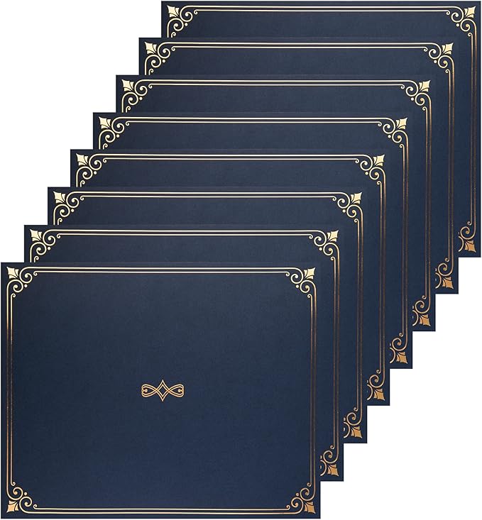 Certificate Holders, 25-Pack Certificate Covers for Letter Size 8.5 x 11 Inch Paper, Certificate Folders, Navy, 9 x 11.5 Inches