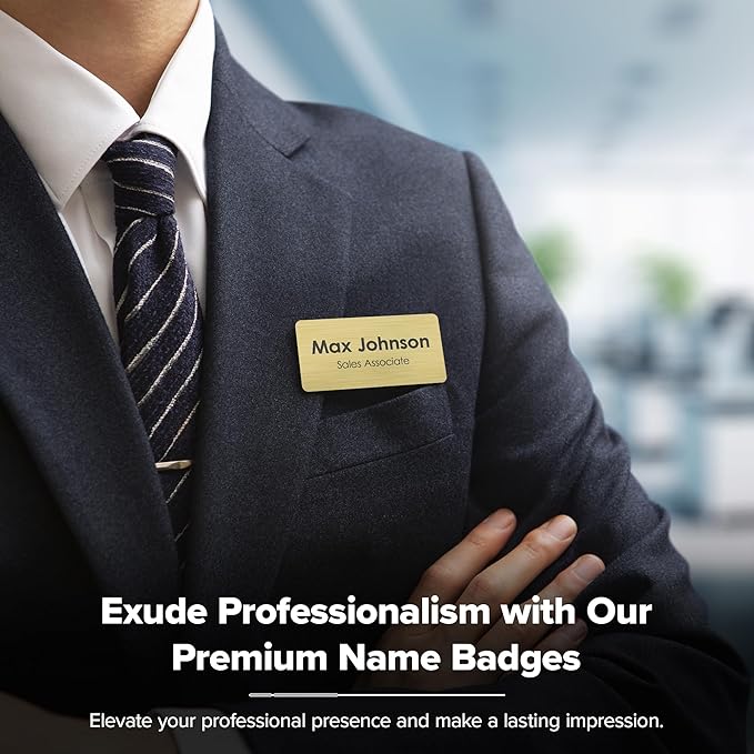 Custom Engraved Name Tags, Magnetic Tags, Personalized Name Tags, 1.5 x 3 Inches, Durable Engravable Impact Acrylic Material, Made in the USA by My Sign Center (Classic Rectangle)