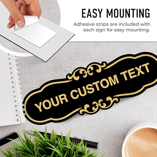 Custom Wall or Door Sign, Personalized Cloud Plaque Engraved Message for Bussiness, Property and Home Indoor/Outdoor, 2x6 Inches, Made in USA by Sigo Signs