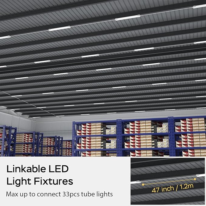 Modlicht Under Cabinet Lighting 1.4FT 5000K Linkable Closet Plug in Lights, 16W 1800LM LED Light Bar for Room Office Garage Shop Bathroom Workbench, IP66 Waterproof