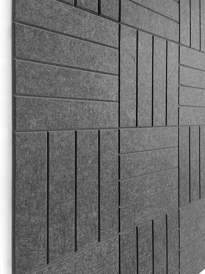 DECORITA Felt Bulletin Board Tiles | Modern Cork Board Alternative | Large Cork Boards for Walls | Aesthetic Felt Wall Panels for Office & Home Decor | Pinboard & Photo Board (12-Pack) | Gray